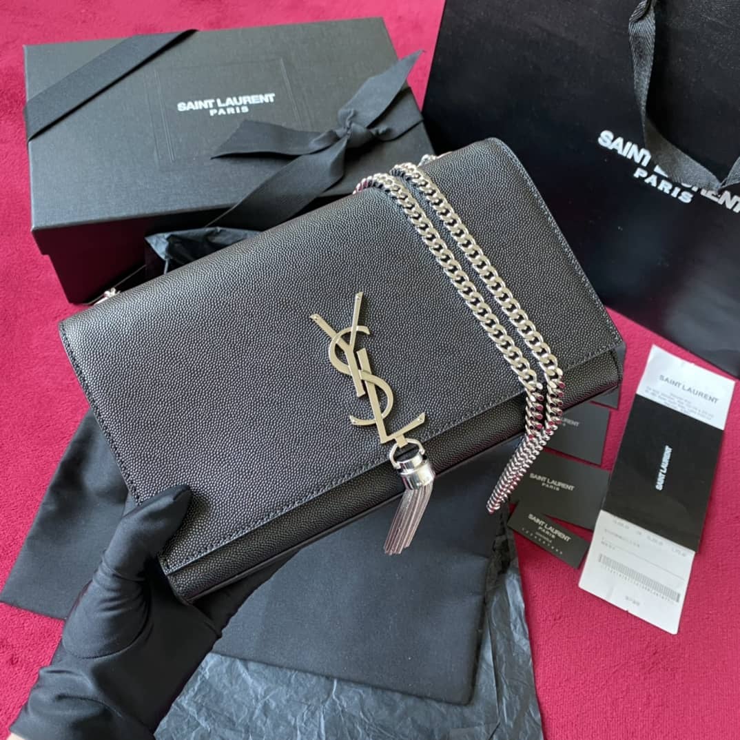 Y51 Dupes Bags Sa1nt Lau*nt Kate Embossed Leather Medium Bag