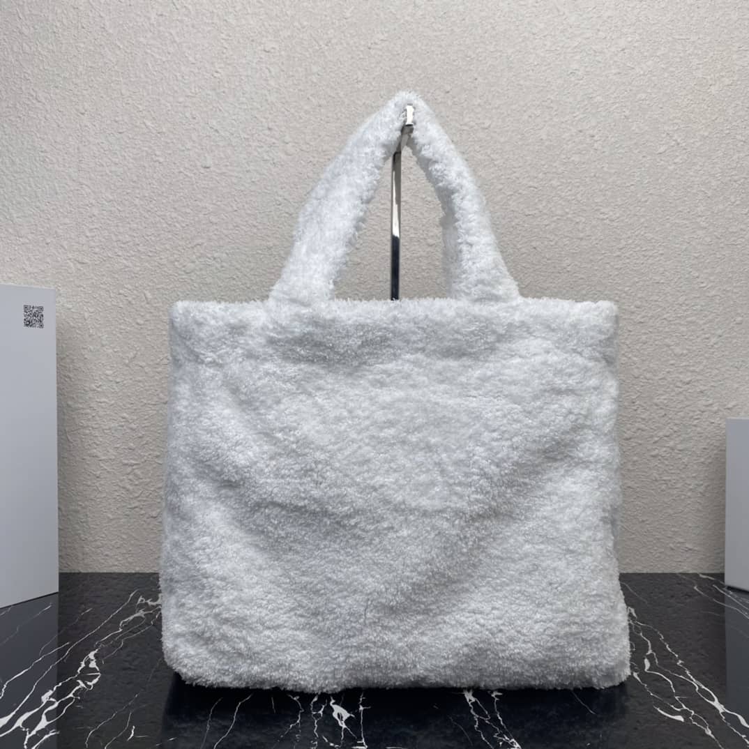 Pra*a Shearling Tote Shoulder Bag