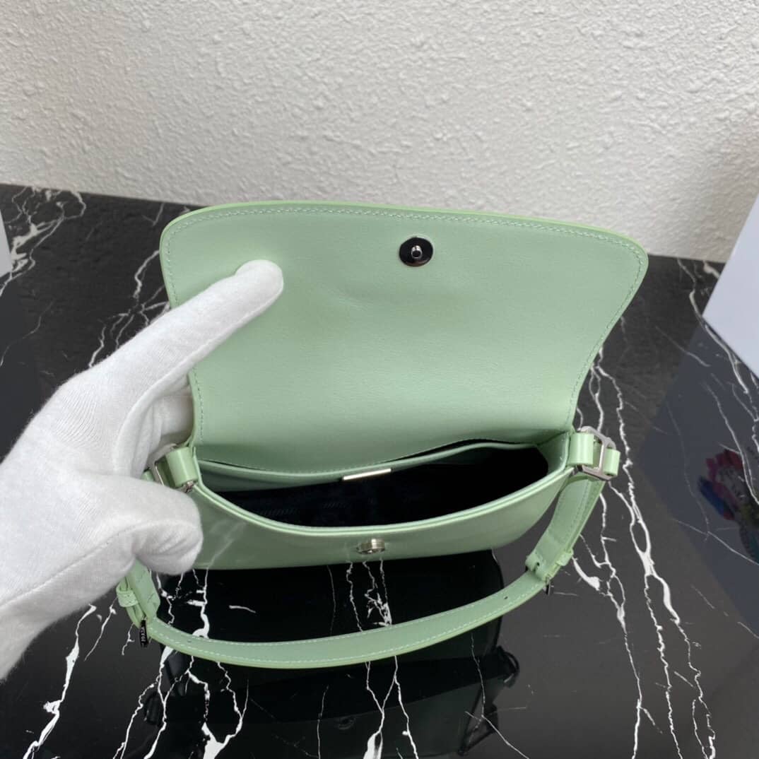 Pra*a Cleo Bag Dupe Brushed Leather Flap Shoulder Bag