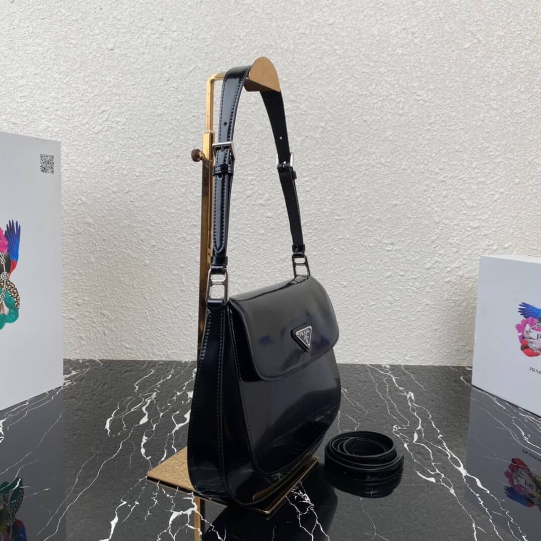 Replica Pra*as Cleo Brushed Leather Flap Shoulder Bag