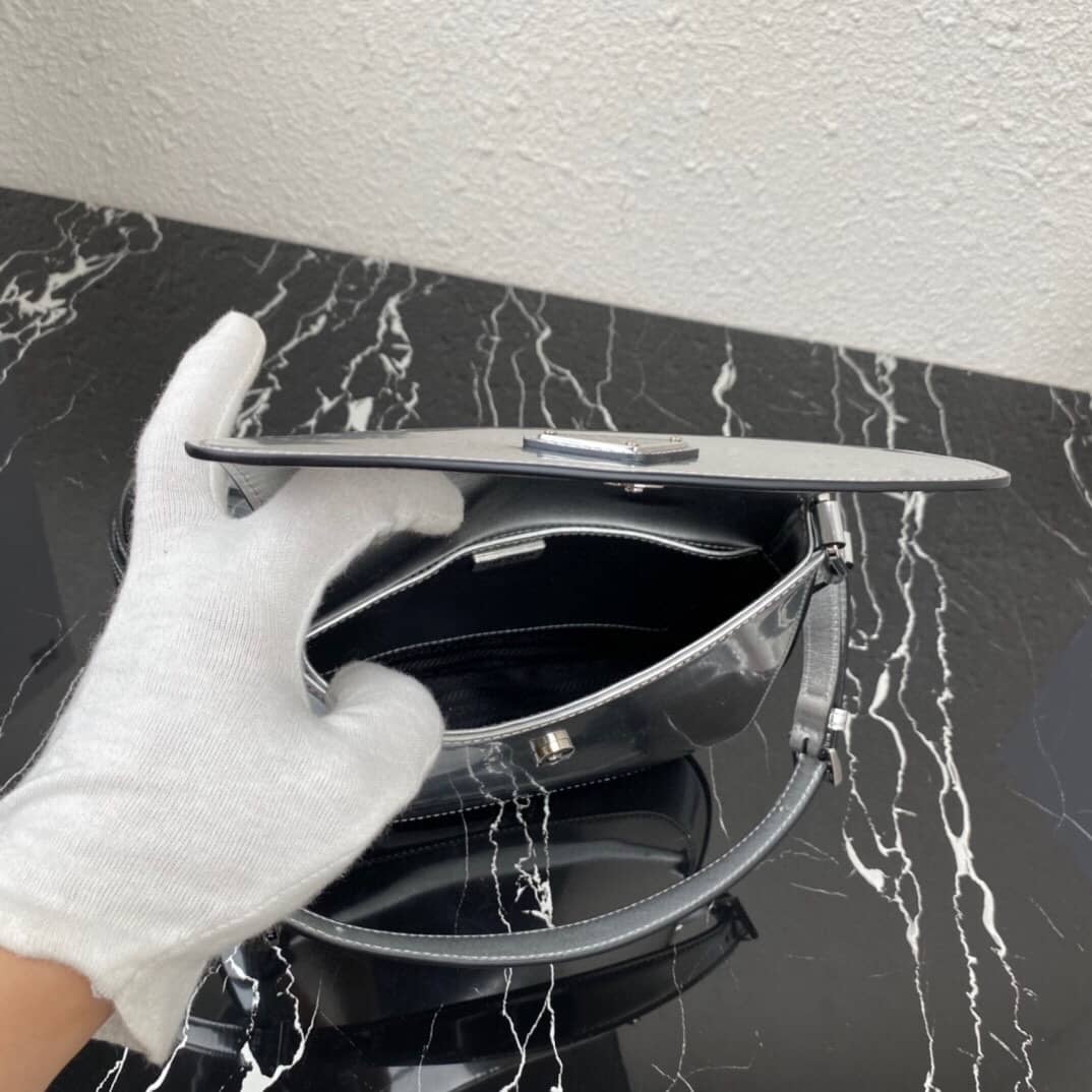 Pra*a Cleo Bag Dupe Brushed Leather Flap Shoulder Bag