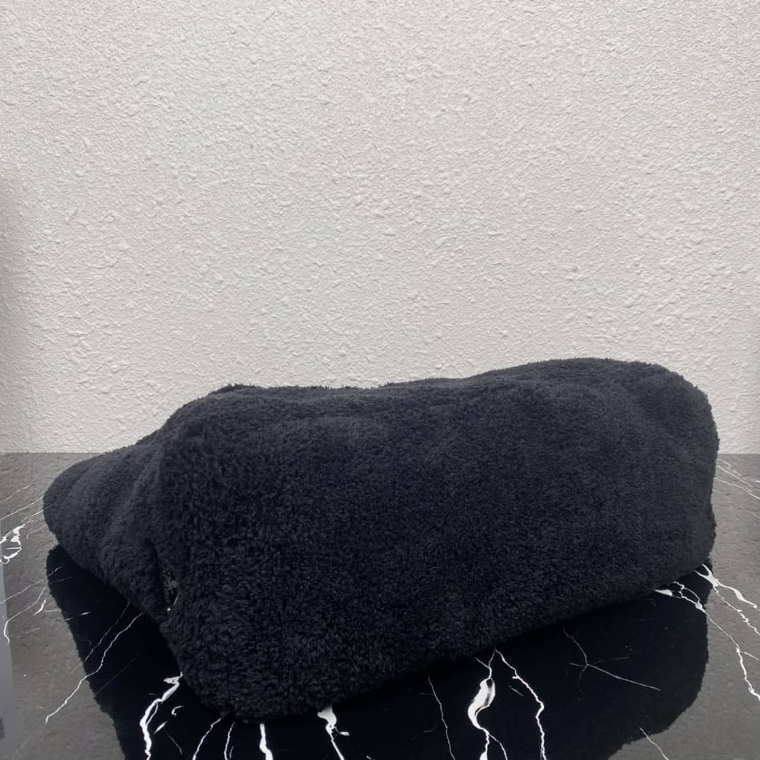 Pra*a Shearling Tote Shoulder Bag