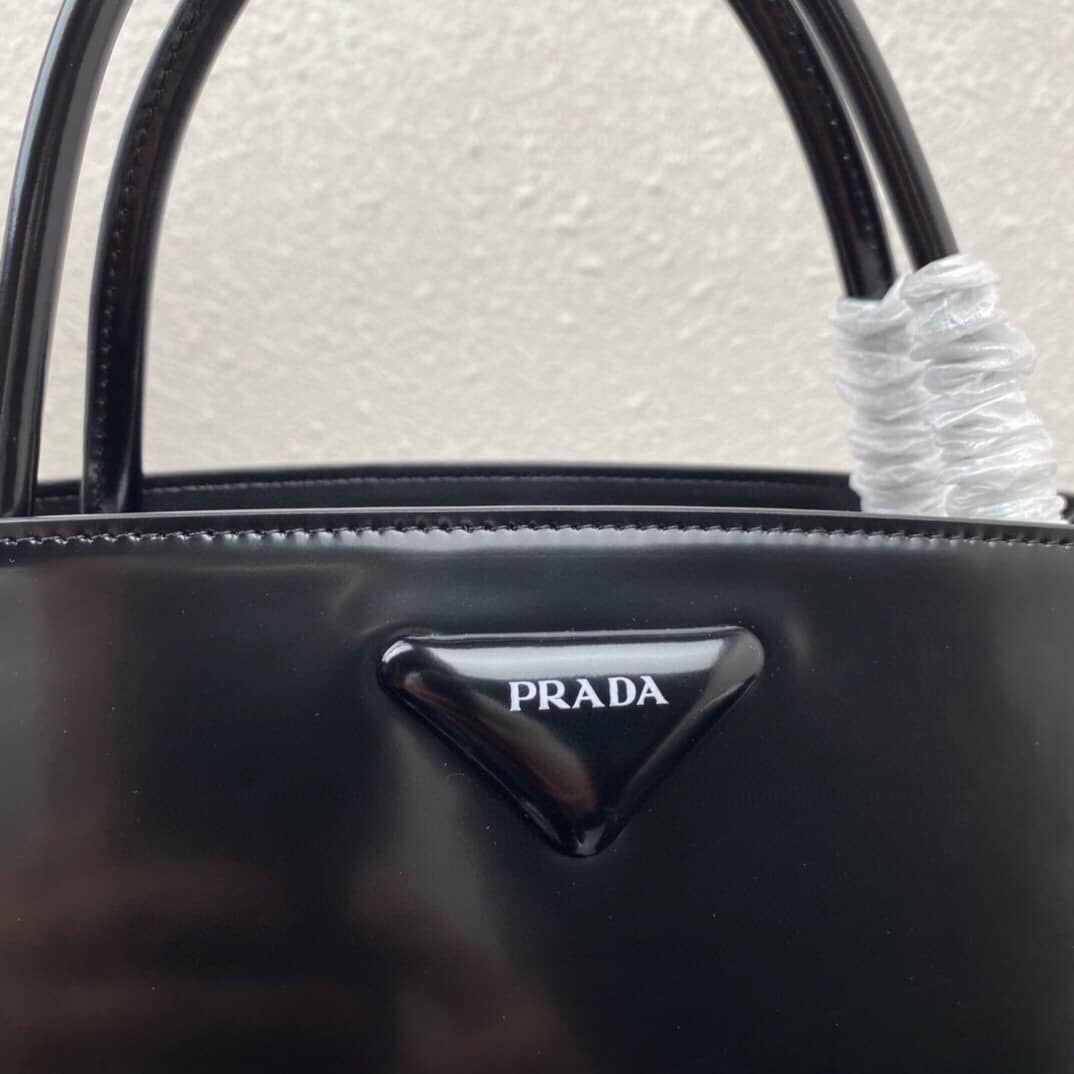 Pra*a Raffia Tote Dupe Small Brushed Leather Replica Tote