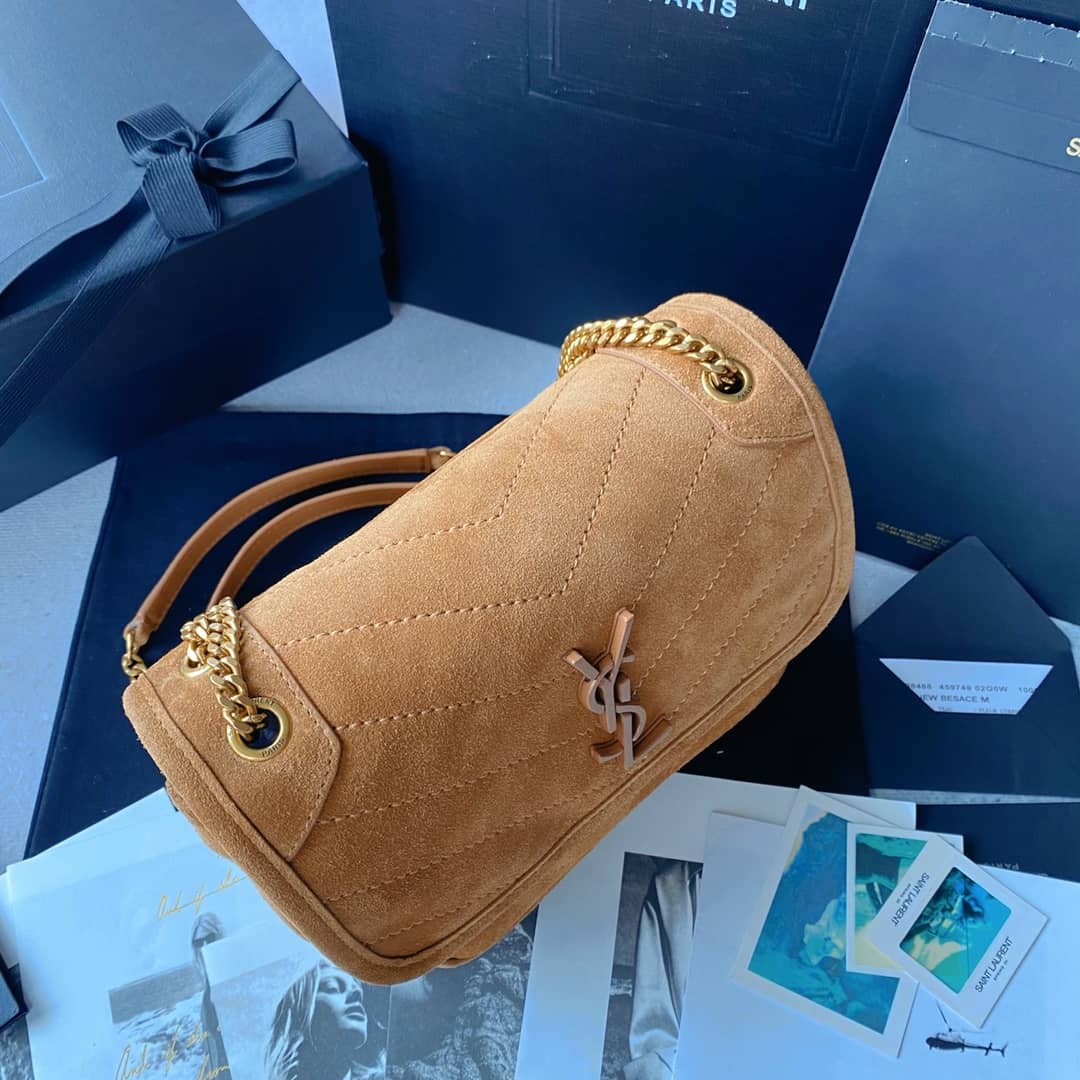 Y51 Dupes Bags Niki Small In Suede Leather Caramel Bag(ColaReps)