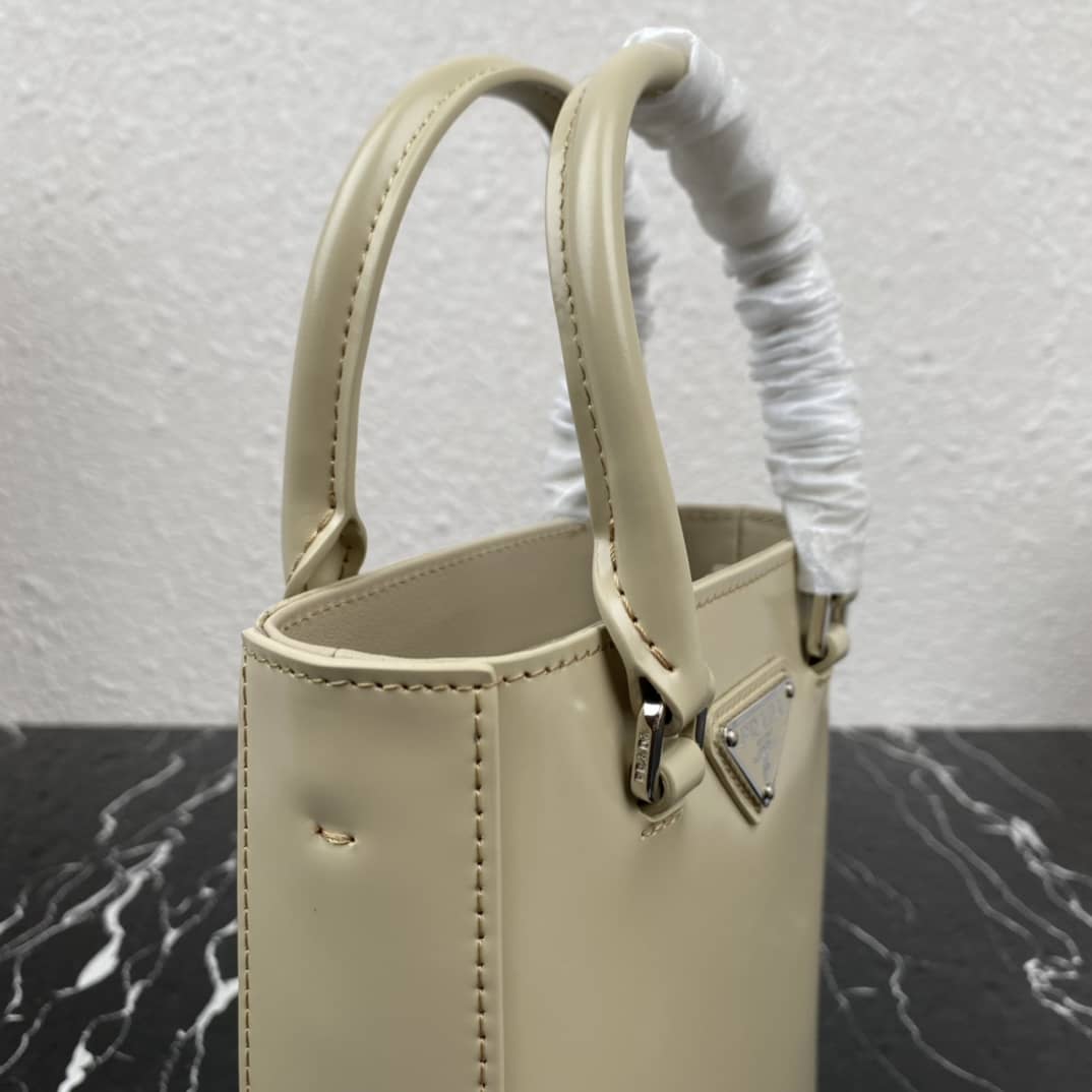 Pra*a Raffia Tote Dupe Small Brushed Leather Replica Tote