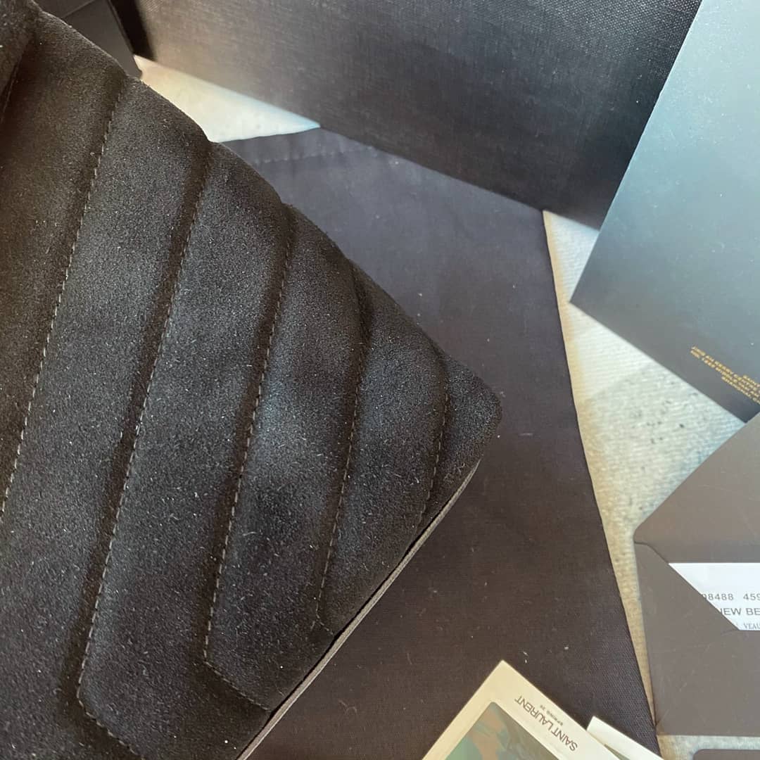 Sa1nt Lau*nt Bag Dupe Loulou Monogram Quilted Velvet Shoulder Bag