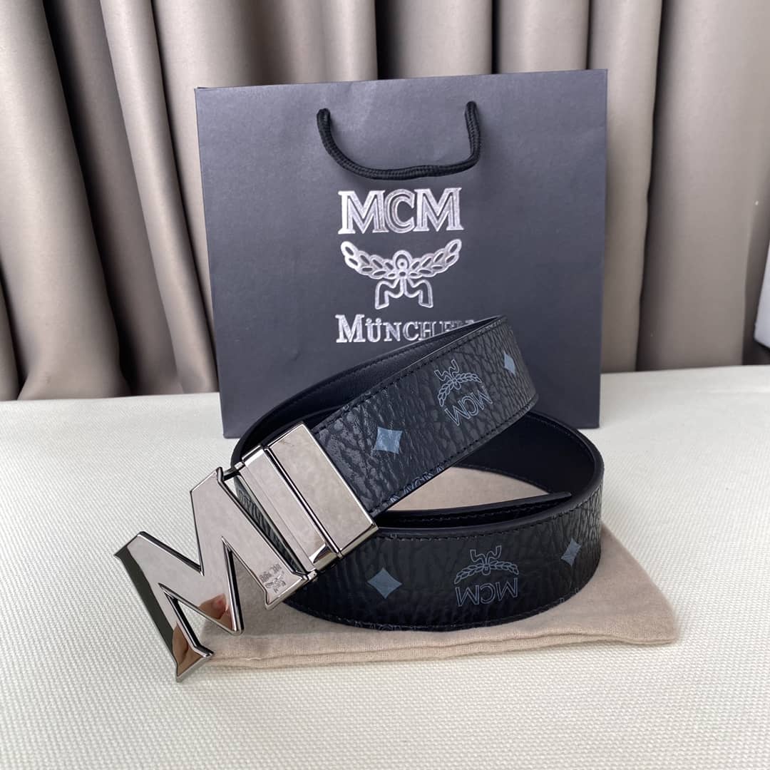 7 Star Unisex MCM Leather Belt 40mm