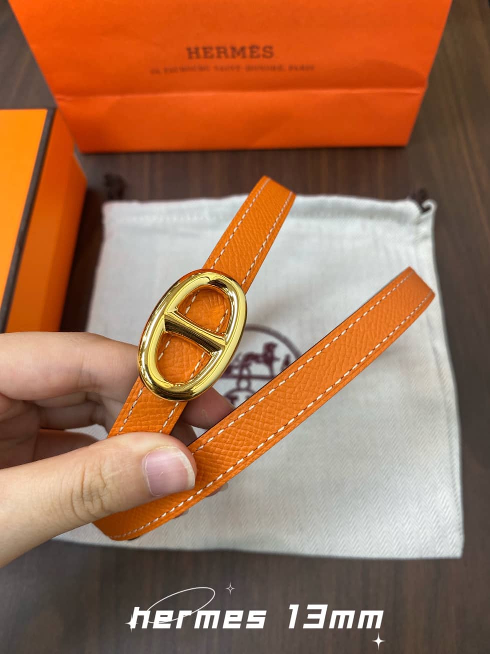 7 Star H**me5 Leather Belt 13mm For Lady