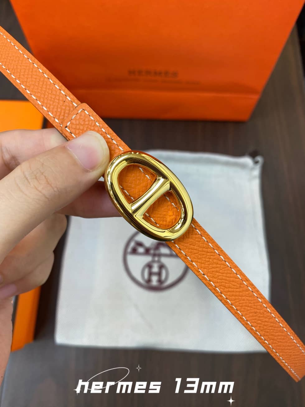 7 Star H**me5 Leather Belt 13mm For Lady