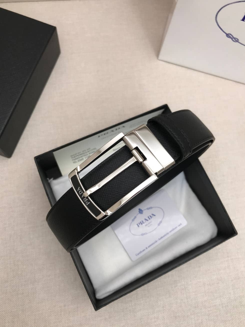 Knockoff Pra*a Logo Belt 35mm