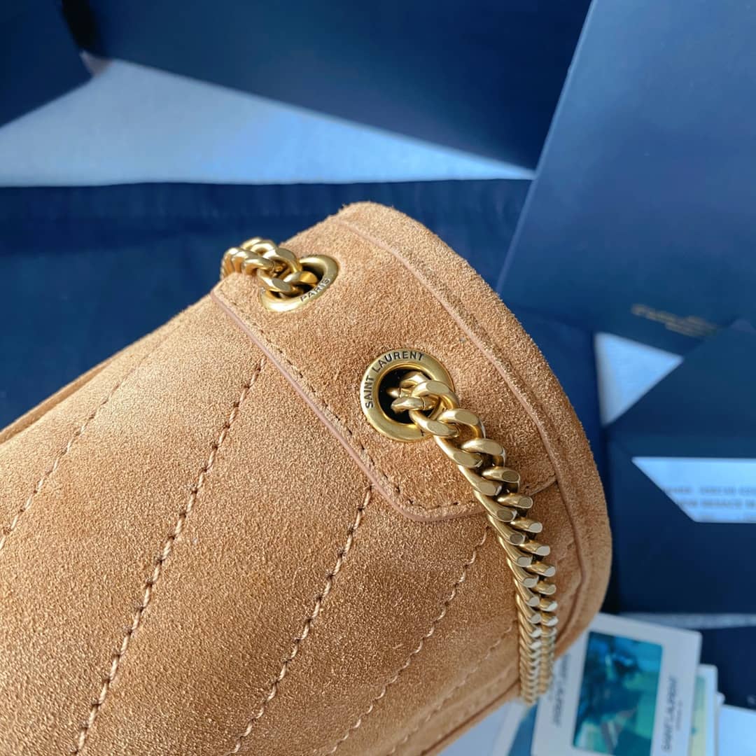 Y51 Dupes Bags Niki Small In Suede Leather Caramel Bag(ColaReps)