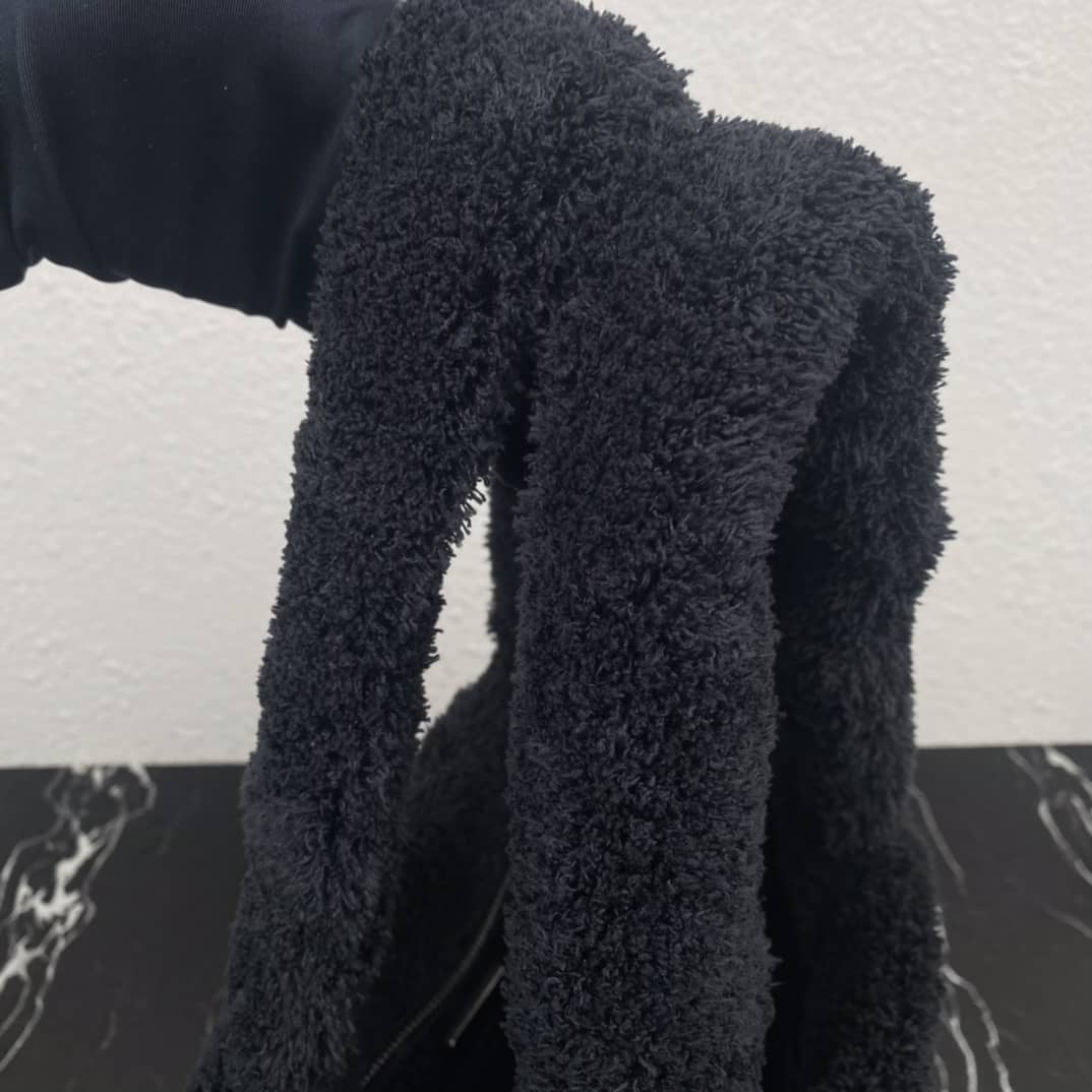 Pra*a Shearling Tote Shoulder Bag