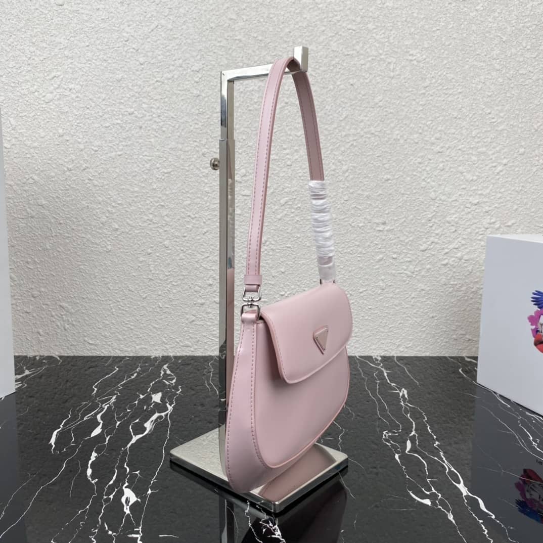 Pra*a Cleo Bag Dupe Brushed Leather Flap Replica Shoulder Bag