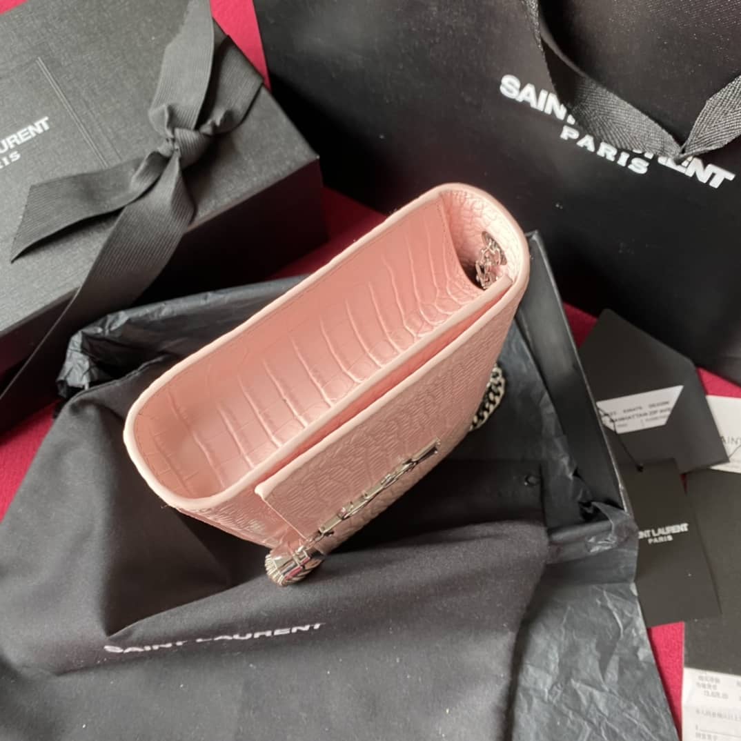 Y51 Monogram Kate Tassel Embossed Crocodile Shiny Leather Cohotbag