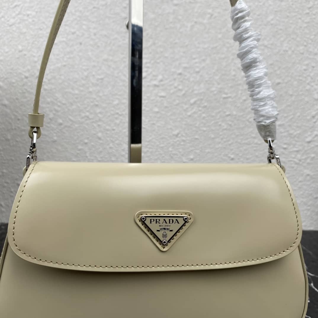 Pra*a Cleo Bag Dupe Brushed Leather Flap Replica Shoulder Bag