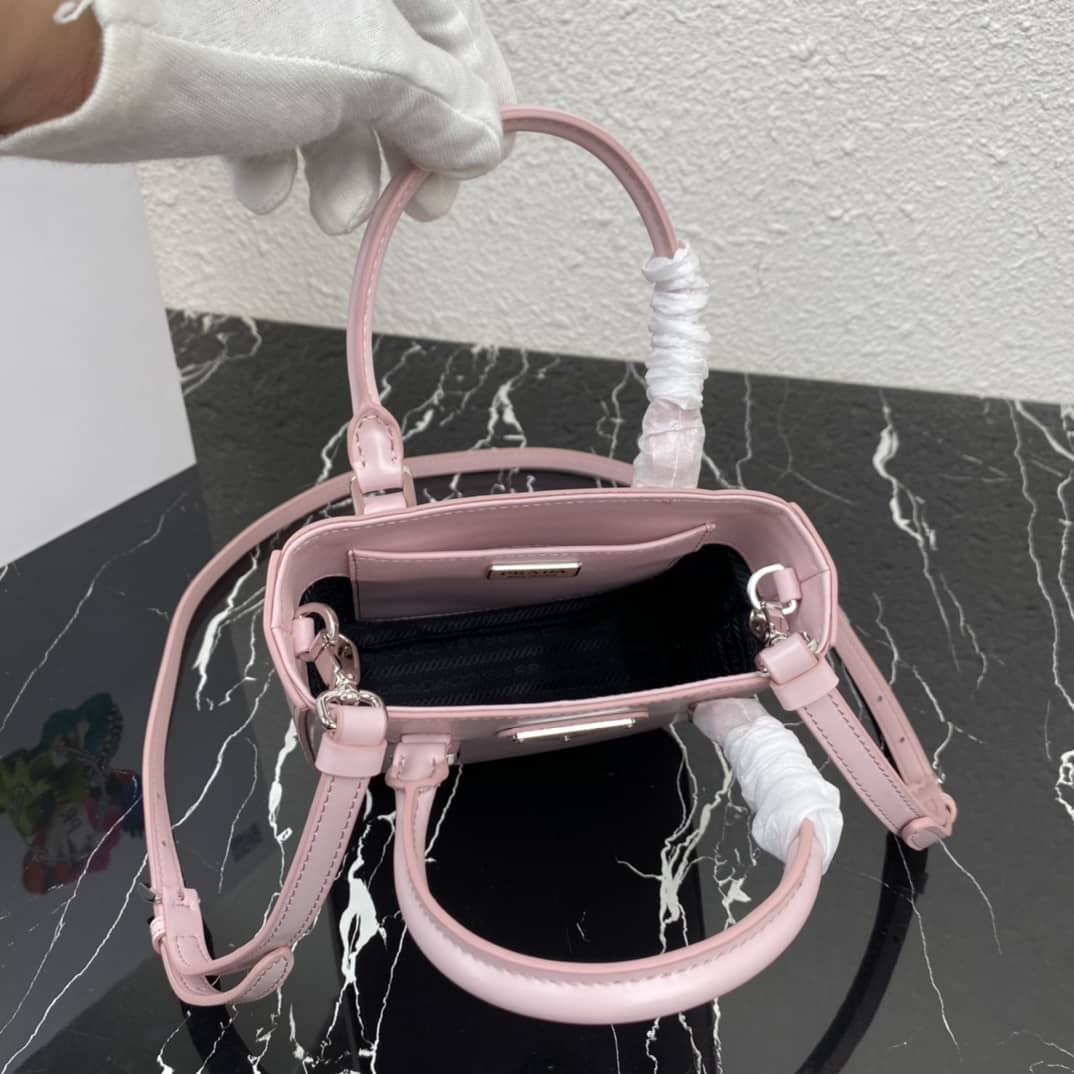 Pra*a Raffia Tote Dupe Small Brushed Leather Replica Tote