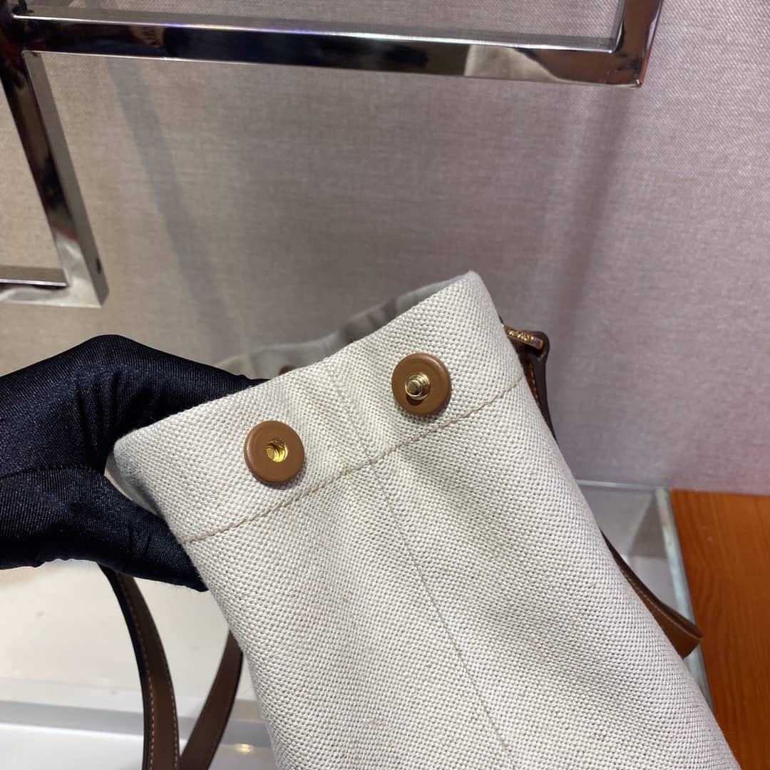 Pra*a Raffia Tote Dupe Small Linen Blend Calf Leather Replica Tote