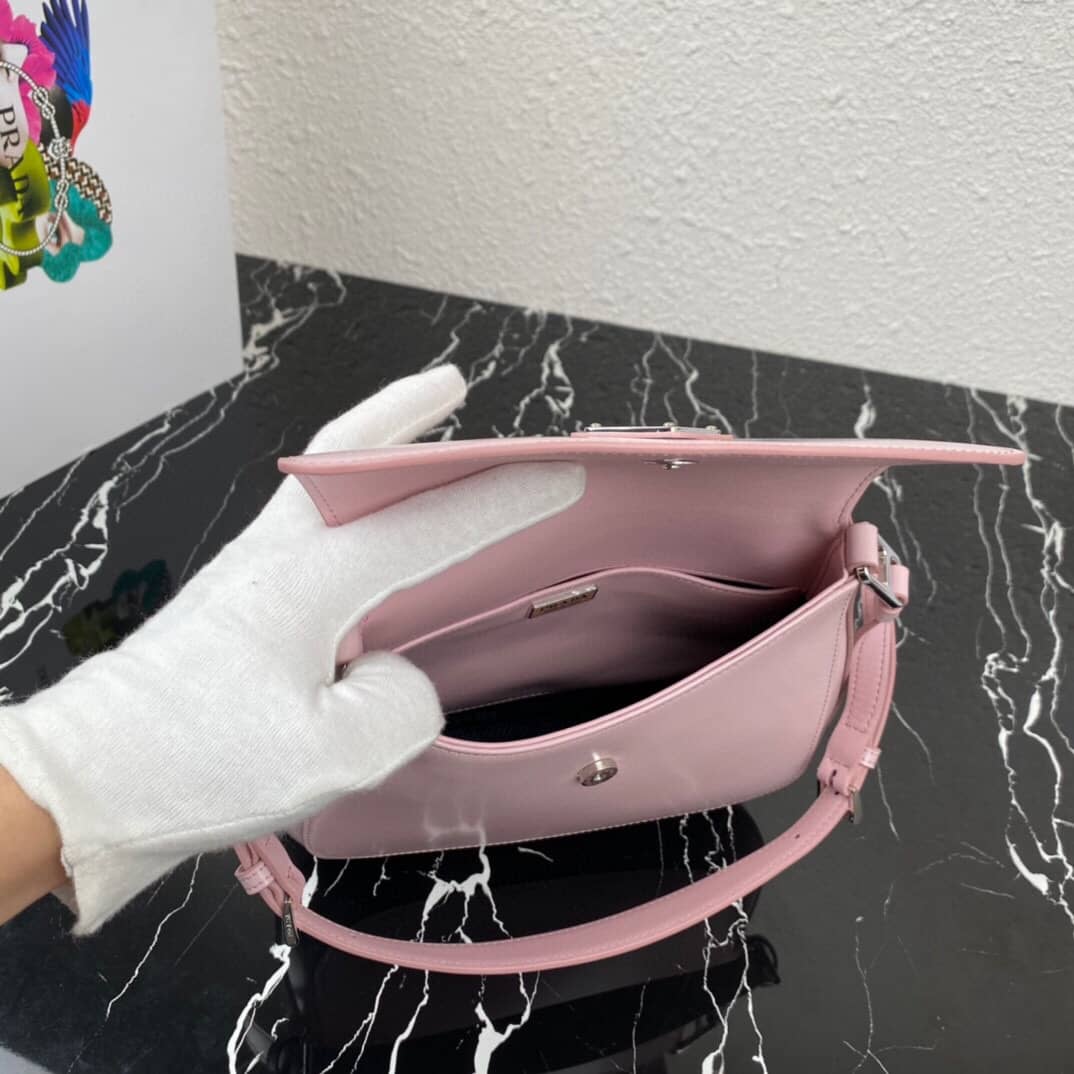 Pra*a Cleo Bag Dupe Brushed Leather Flap Shoulder Bag