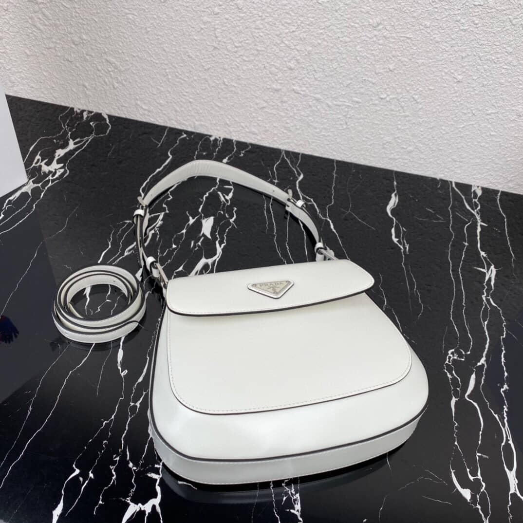 Pra*a Cleo Bag Dupe Brushed Leather Flap Shoulder Bag