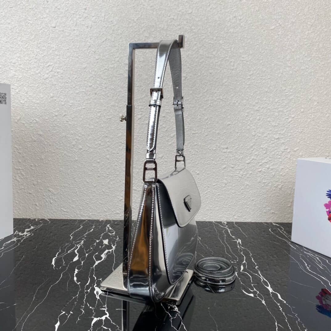 Pra*a Cleo Bag Dupe Brushed Leather Flap Shoulder Bag