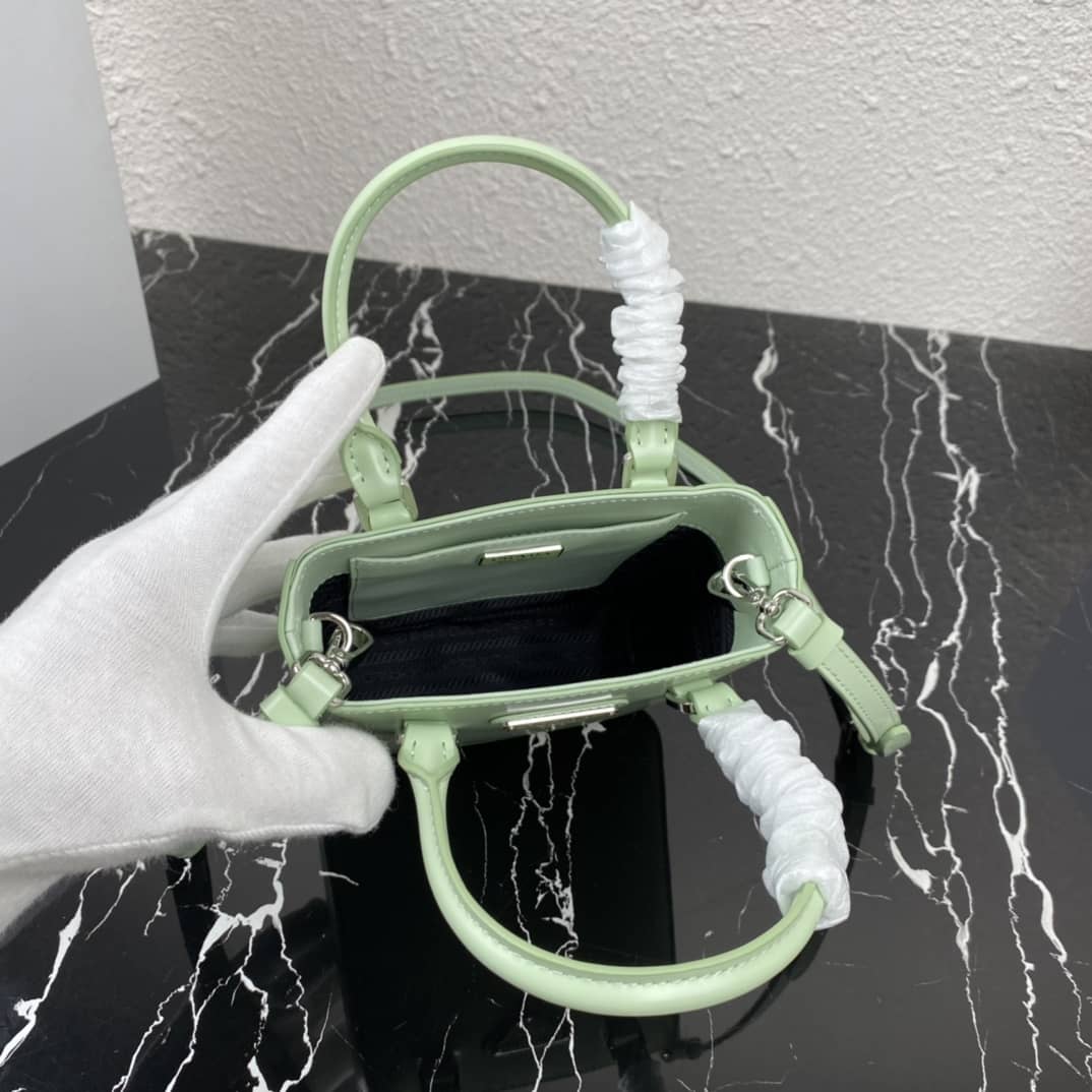 Pra*a Raffia Tote Dupe Small Brushed Leather Replica Tote