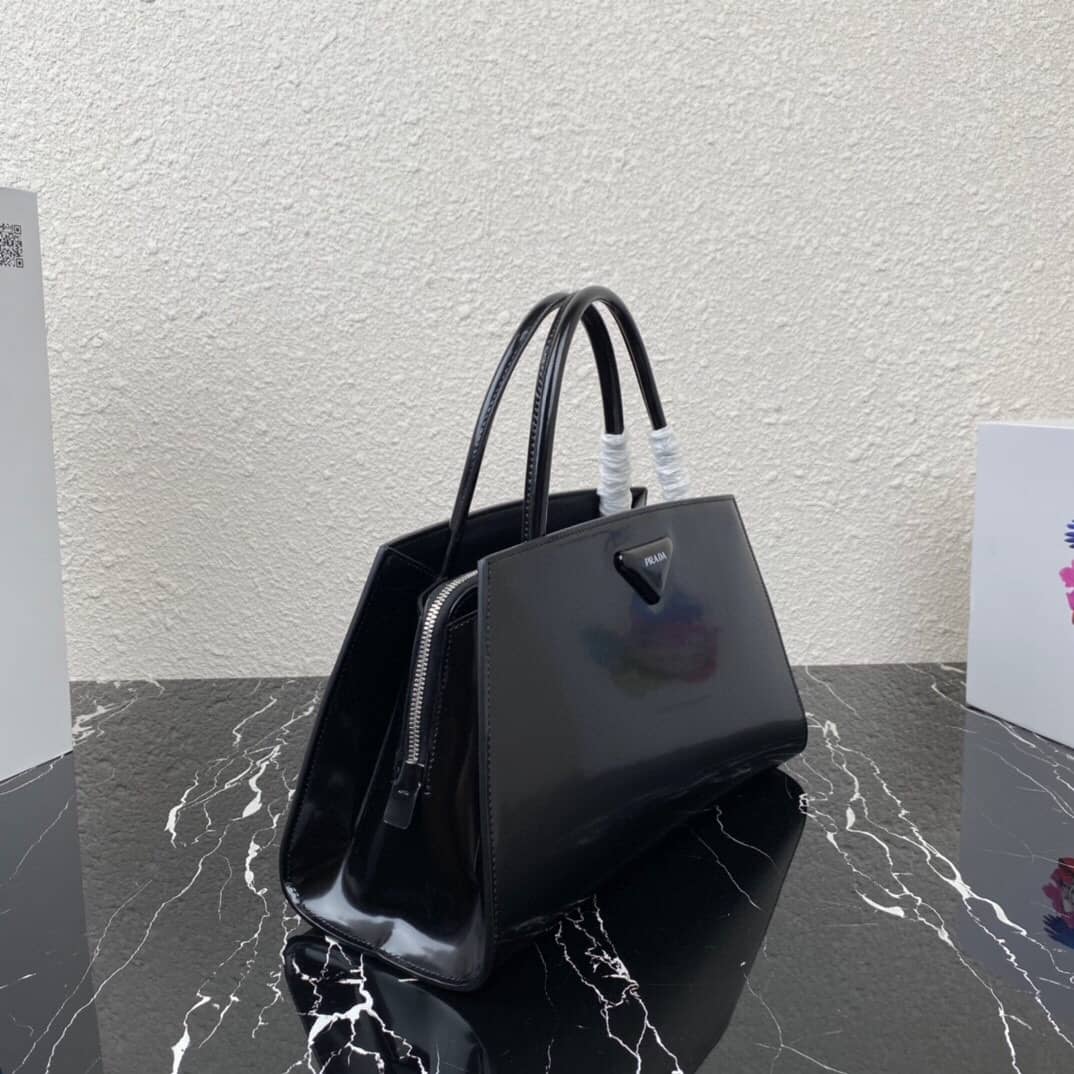 Pra*a Raffia Tote Dupe Small Brushed Leather Replica Tote