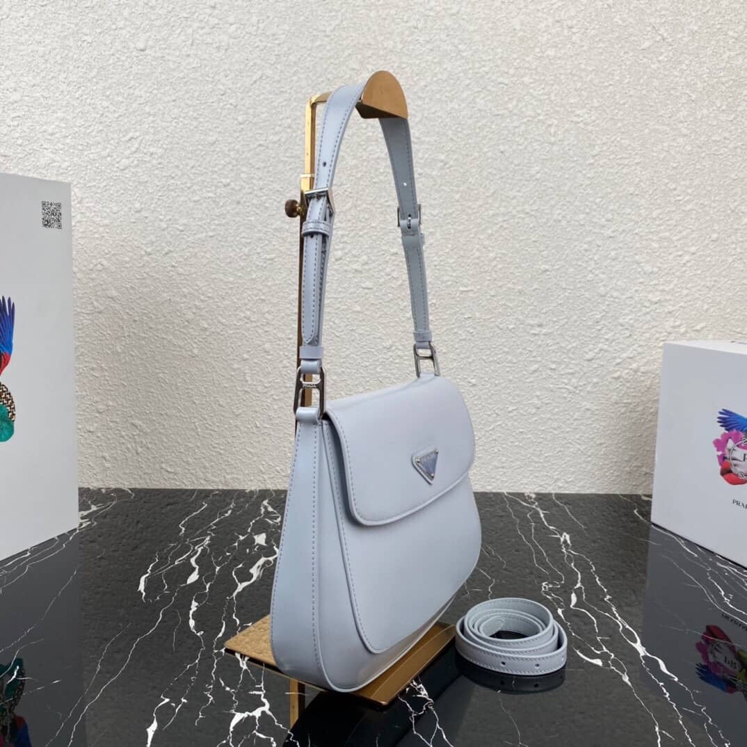 Pra*a Cleo Bag Dupe Brushed Leather Flap Shoulder Bag