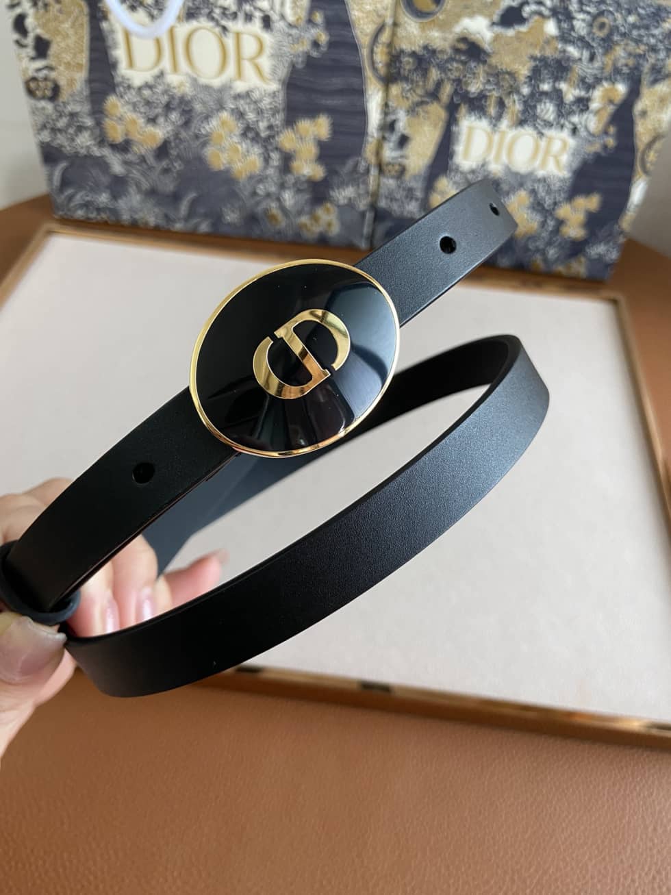 Fake D10r Logo Belt 15mm For Lady