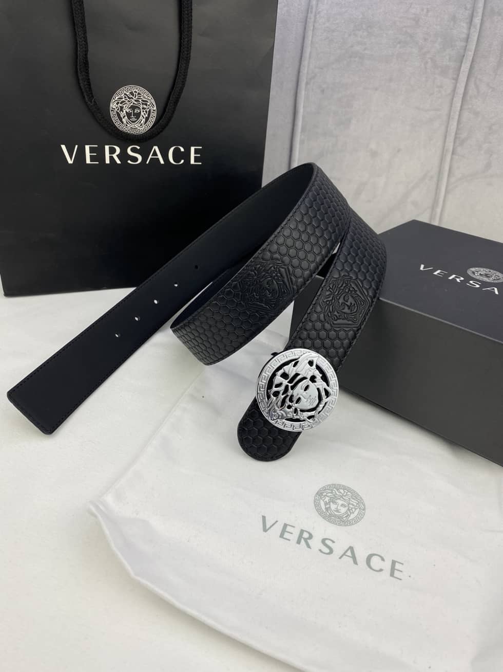 Knockoff Versace Logo Belt 40mm