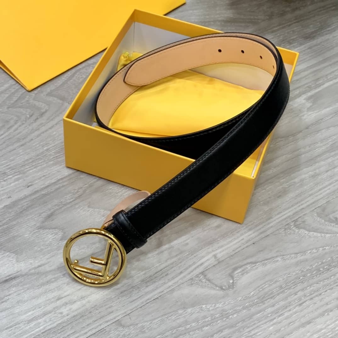 Knockoff F**di Logo Belt 30mm For Lady