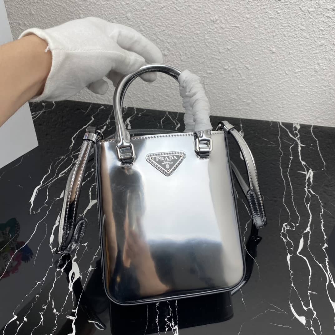 Pra*a Raffia Tote Dupe Small Brushed Leather Replica Tote