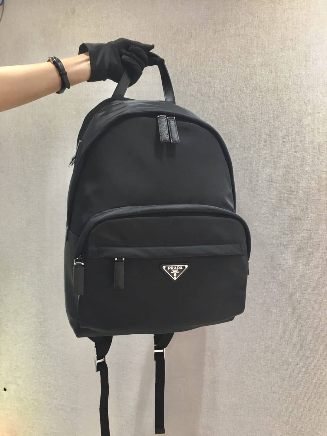 Pra*a Backpack Dupe Tessuto Zainetto Nylon Leather