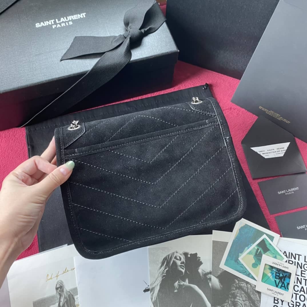 Y51 Dupes Bags Niki Small In Frosted Leather Black Bag