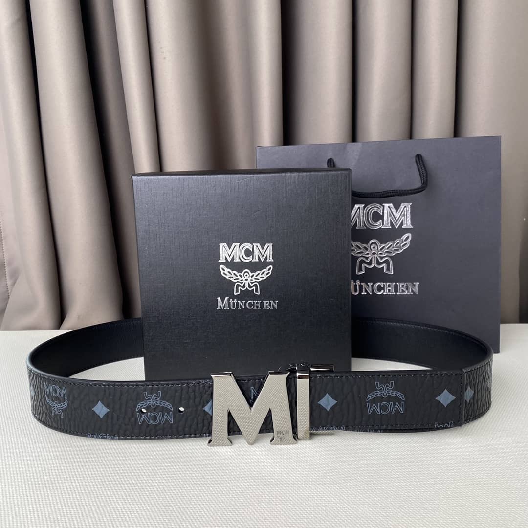 7 Star Unisex MCM Leather Belt 40mm