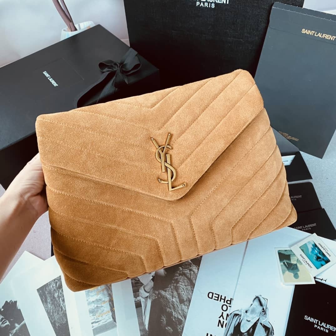 Sa1nt Lau*nt Bag Dupe  Loulou Monogram Quilted Velvet Shoulder Bag