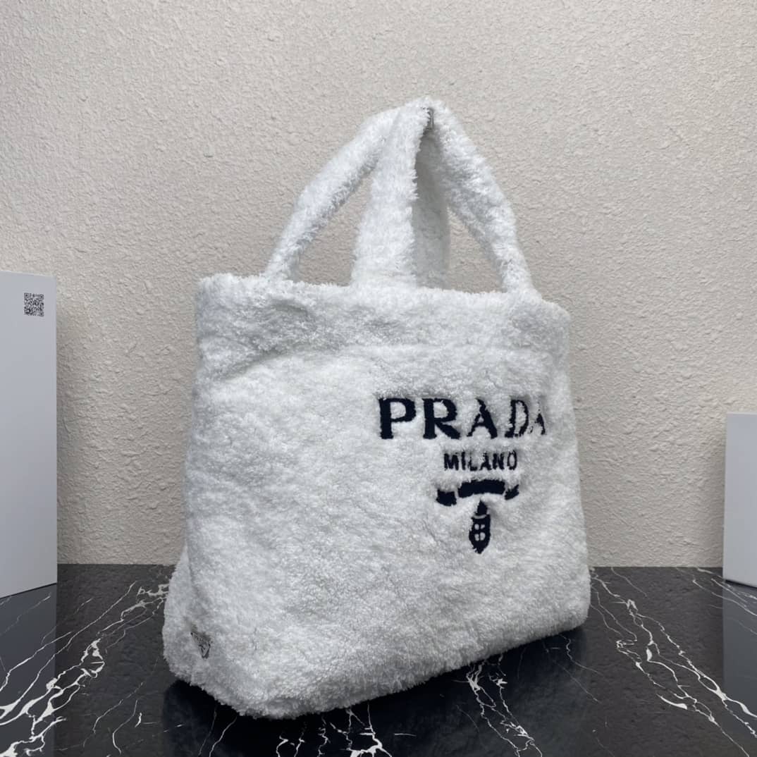 Pra*a Shearling Tote Shoulder Bag
