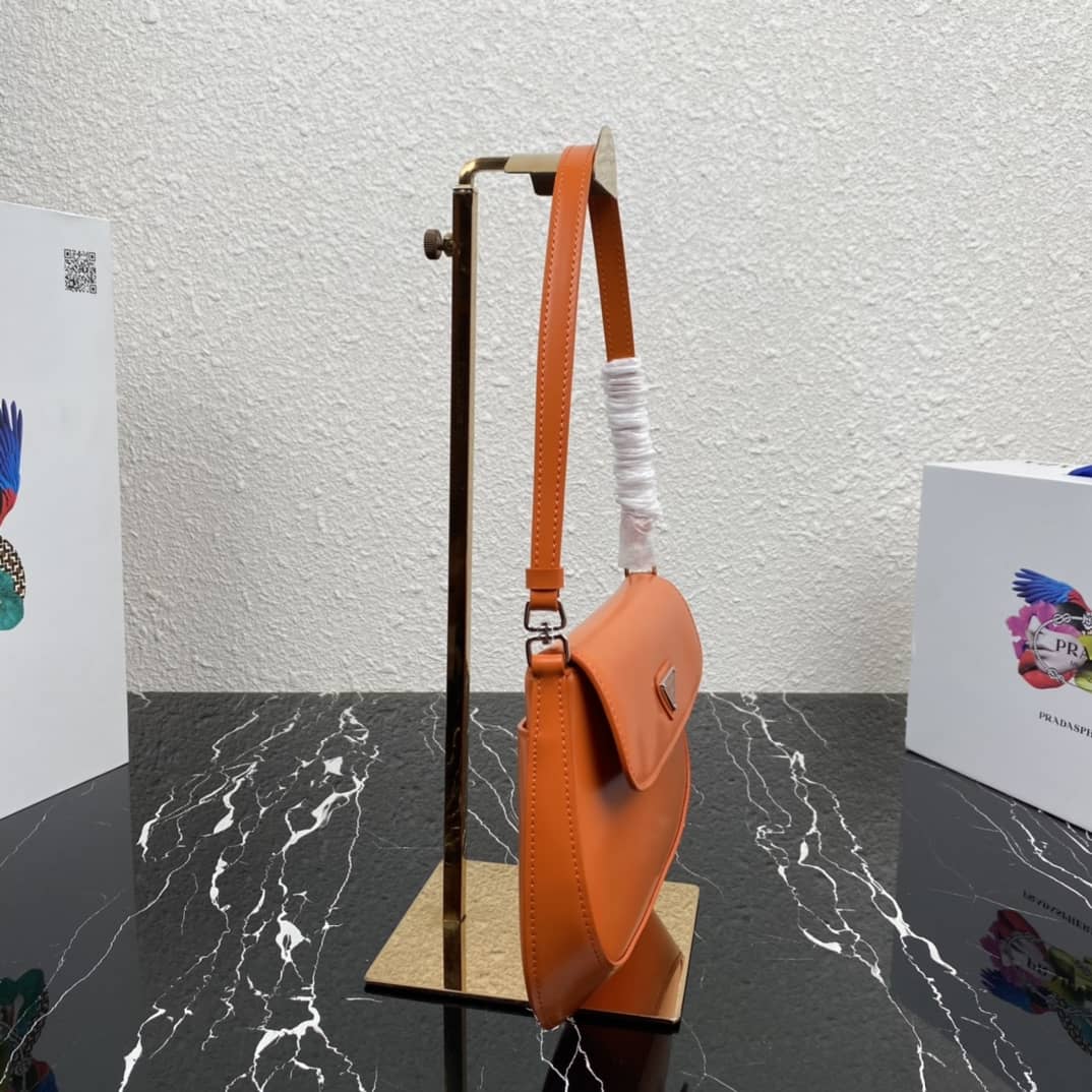 Pra*a Cleo Bag Dupe Brushed Leather Flap Replica Shoulder Bag