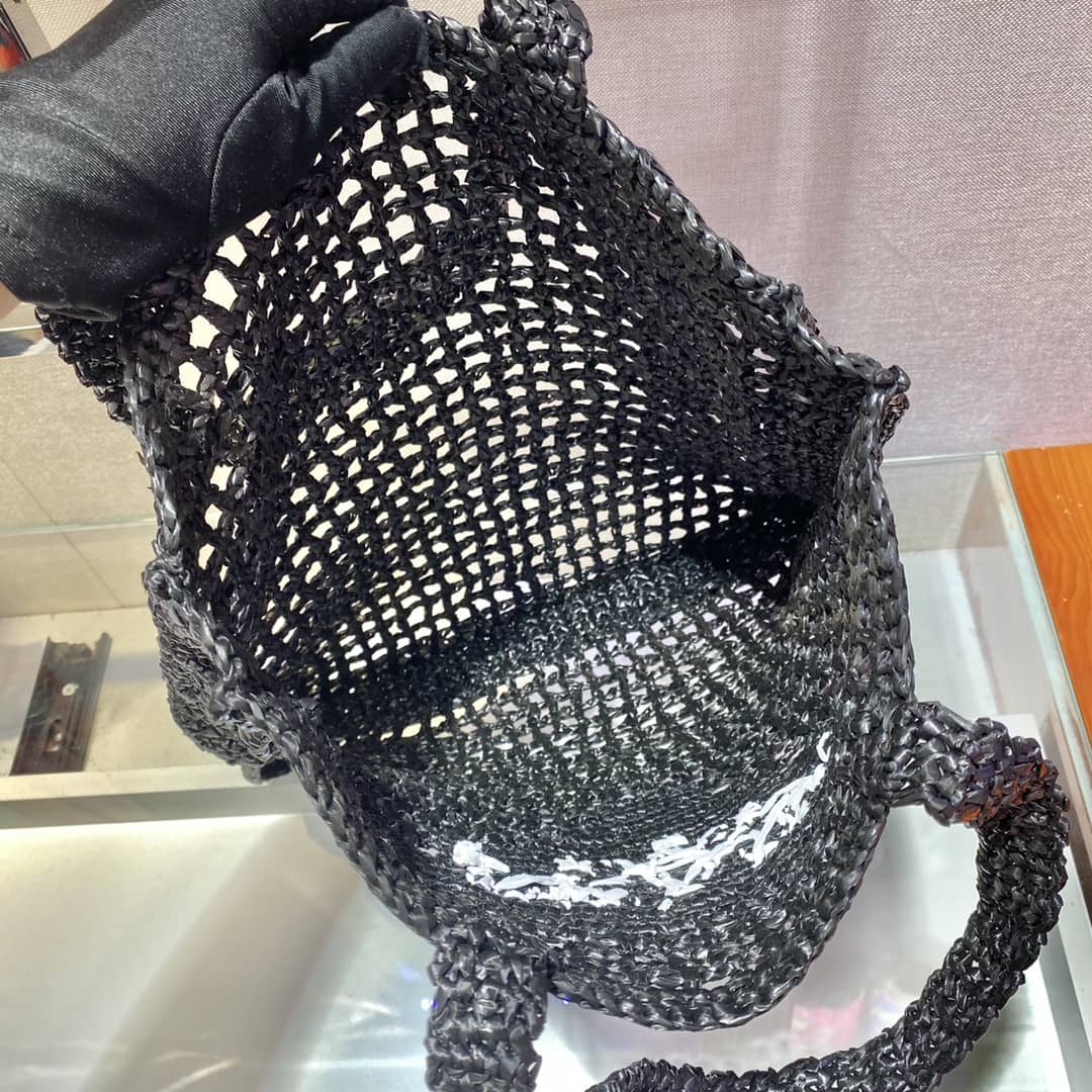 Replica Pra*as Raffia Leather Replica Tote