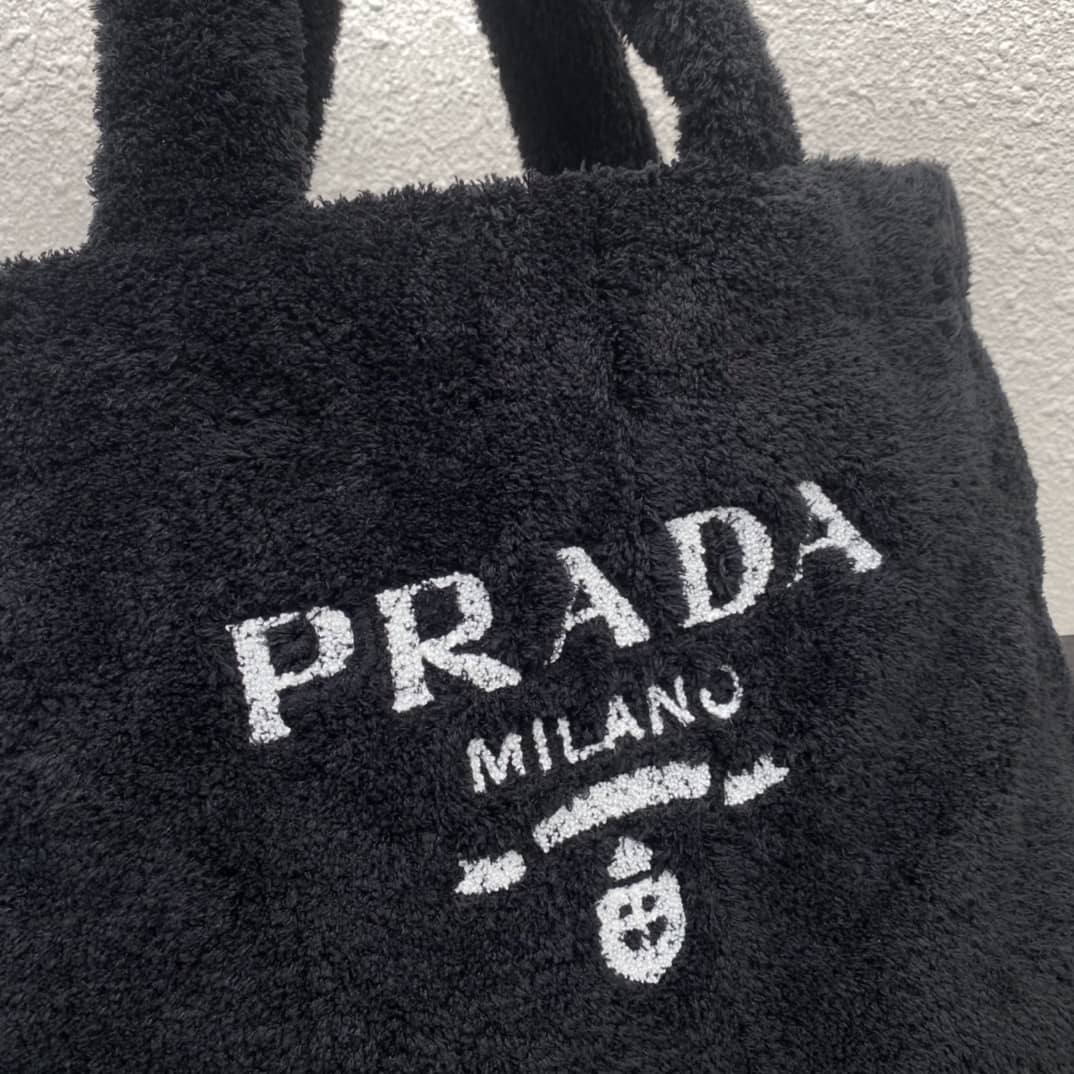 Pra*a Shearling Tote Shoulder Bag