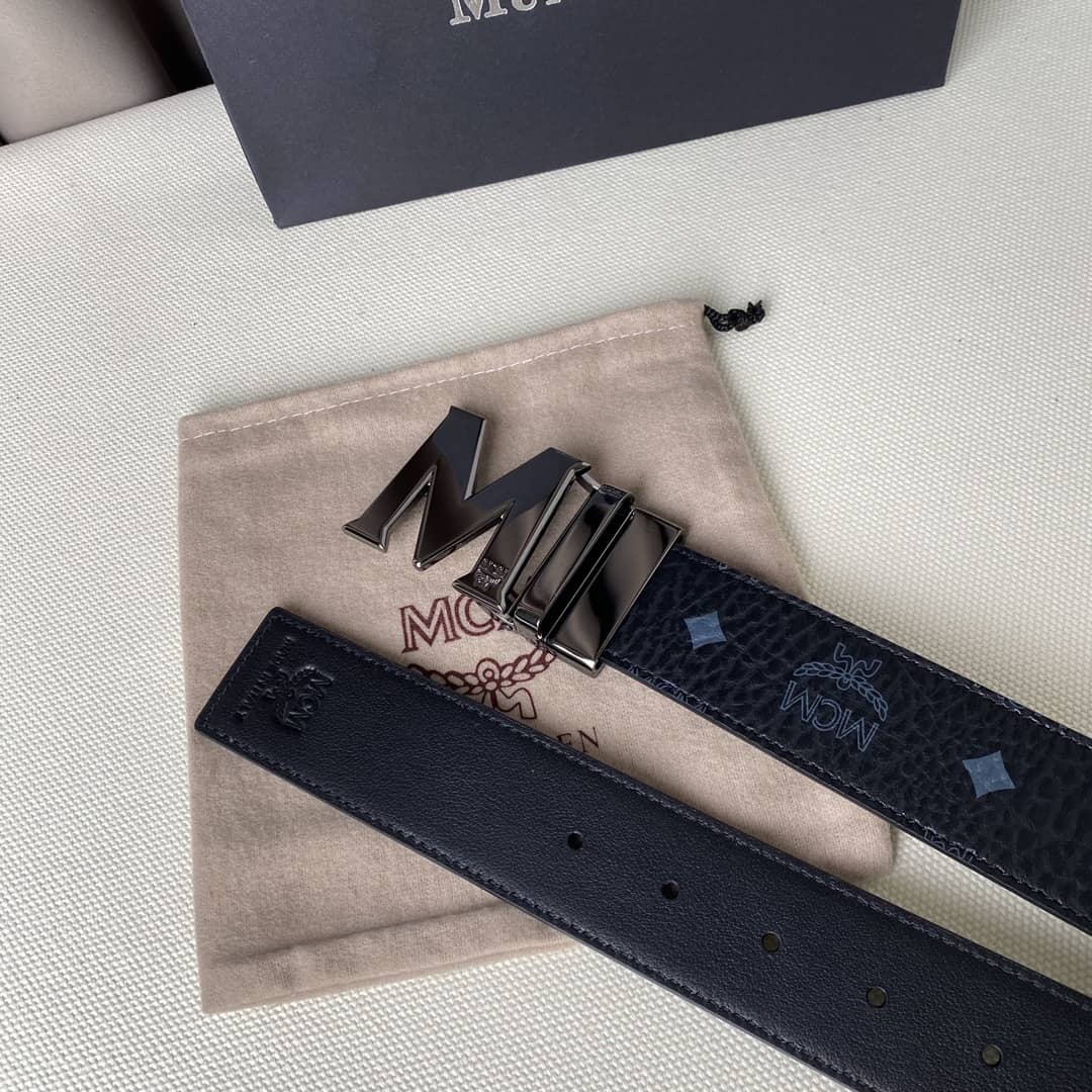 7 Star Unisex MCM Leather Belt 40mm