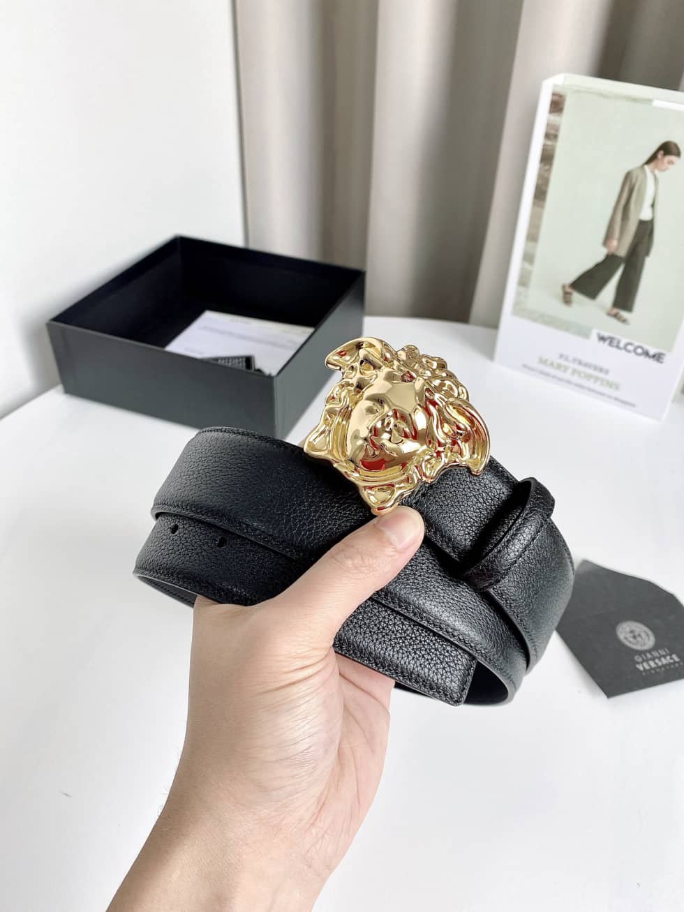 7 Star Versace Leather Belt 38mm