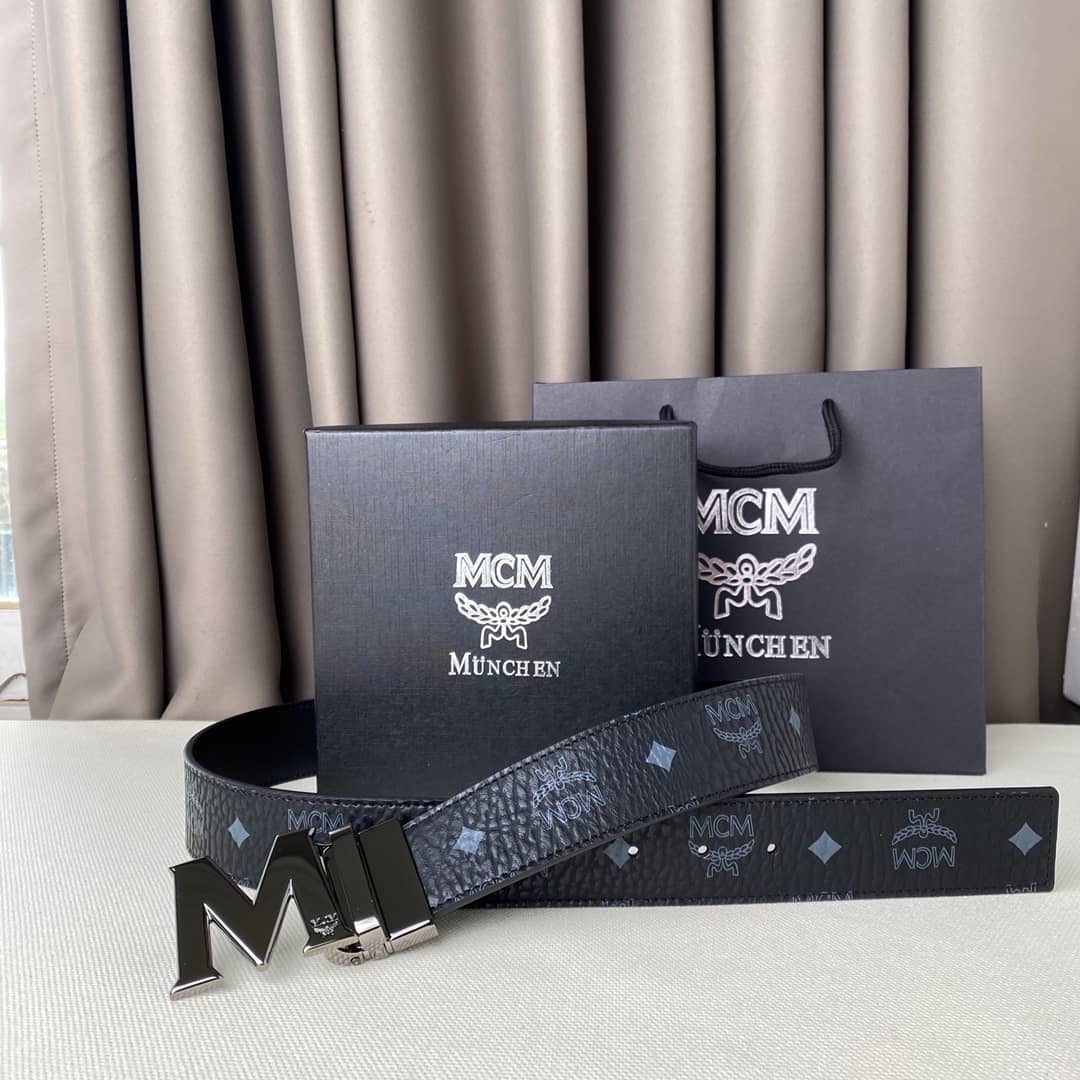 7 Star Unisex MCM Leather Belt 40mm