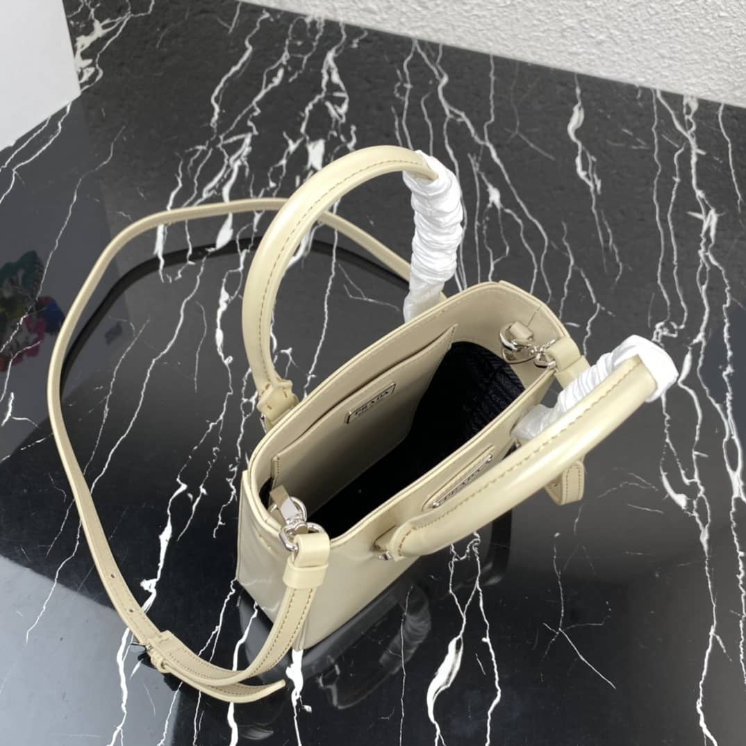 Pra*a Raffia Tote Dupe Small Brushed Leather Replica Tote