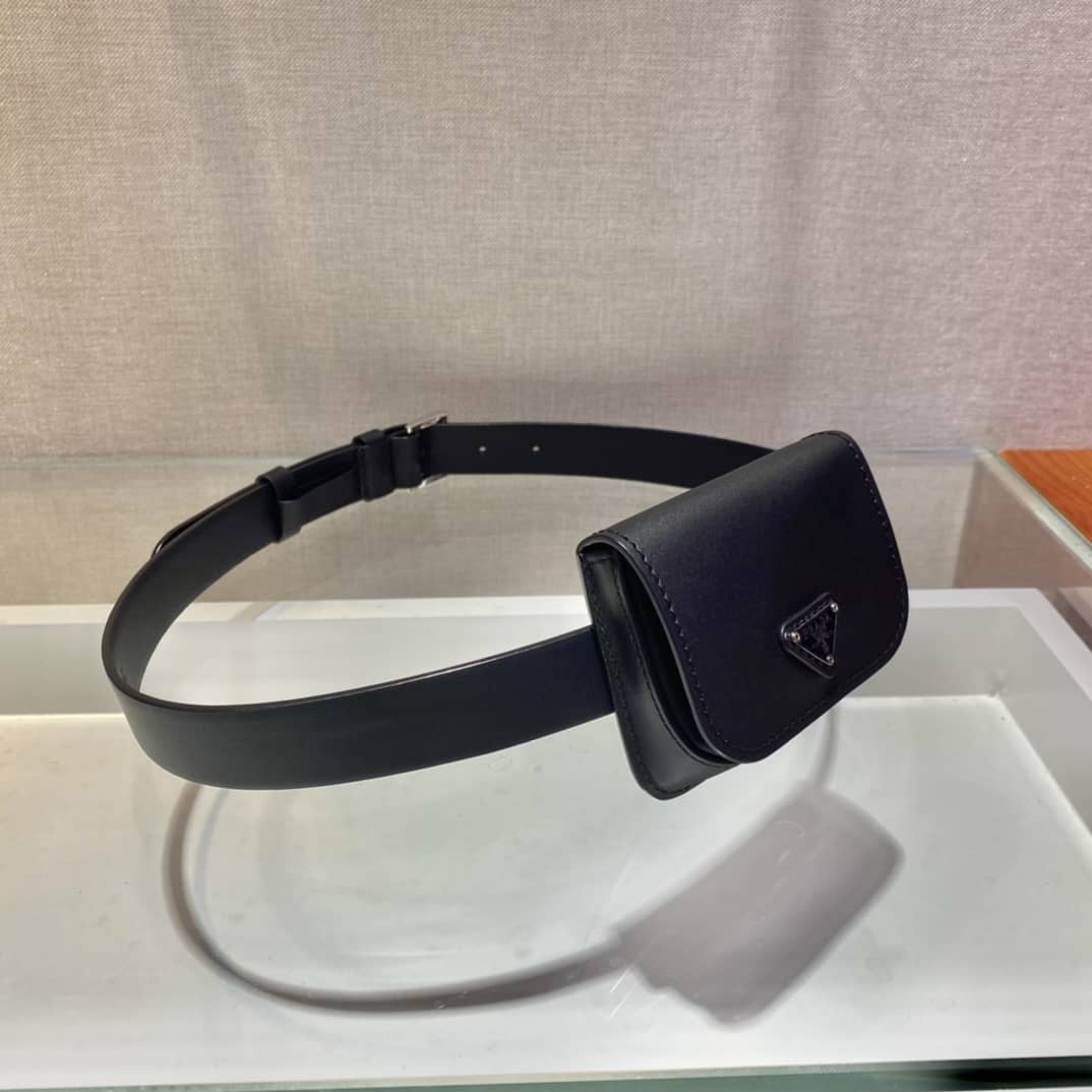 Replica Pra*as Womens Leather Belt With Pouch