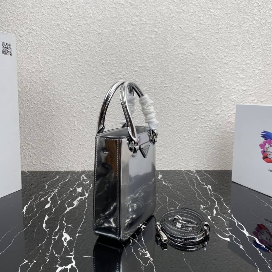 Pra*a Raffia Tote Dupe Small Brushed Leather Replica Tote