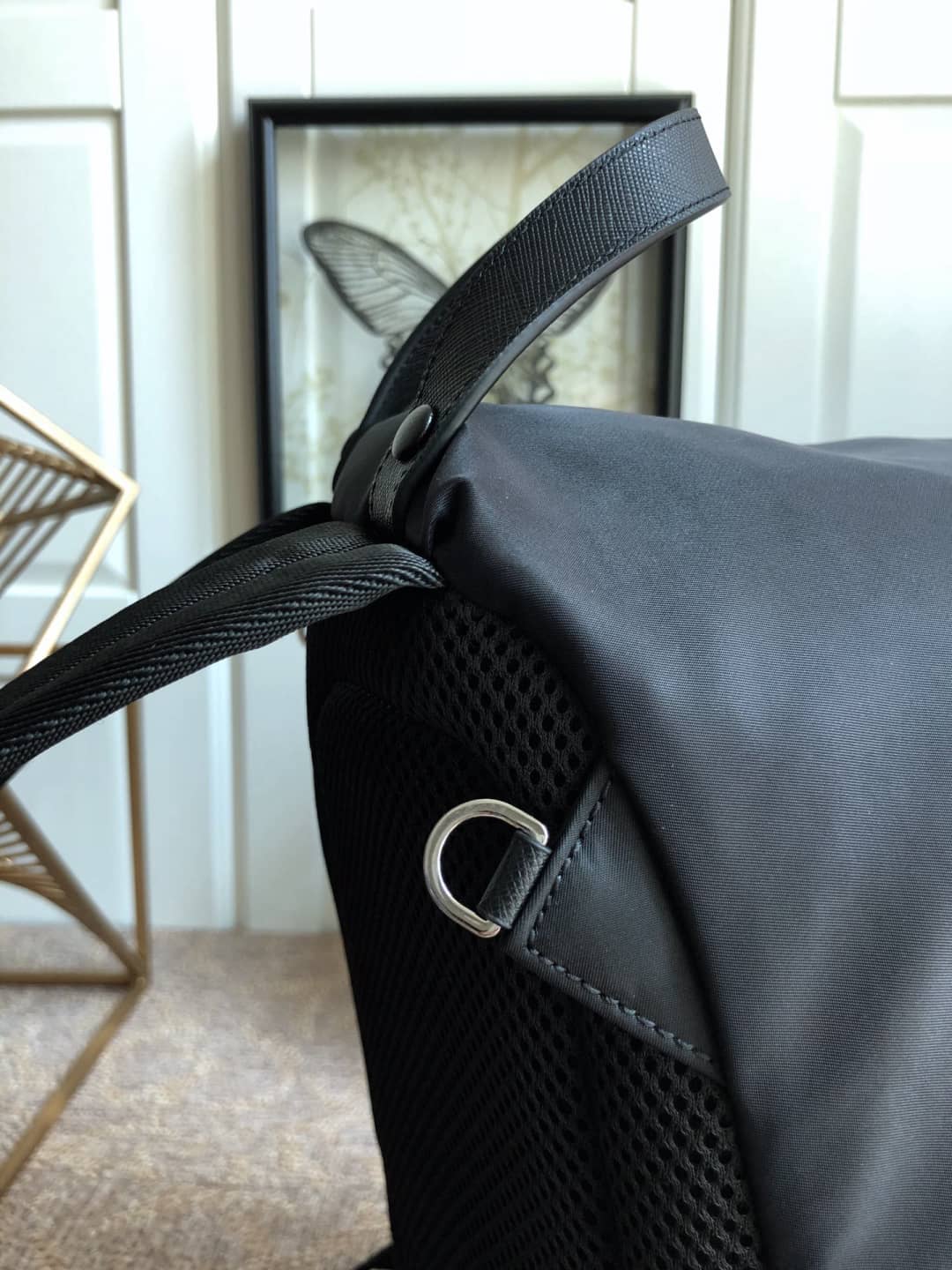 Pra*a Backpack Dupe Nylon Leather Replica