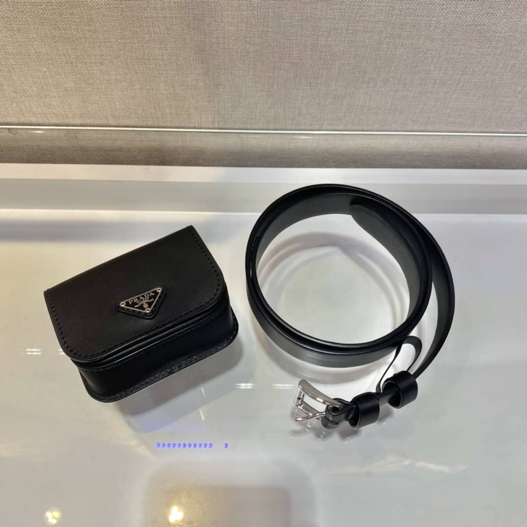 Replica Pra*as Womens Leather Belt With Pouch