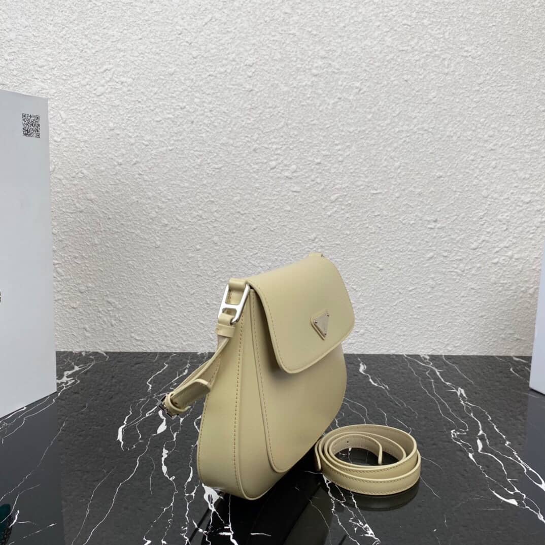 Pra*a Cleo Bag Dupe Brushed Leather Flap Shoulder Bag