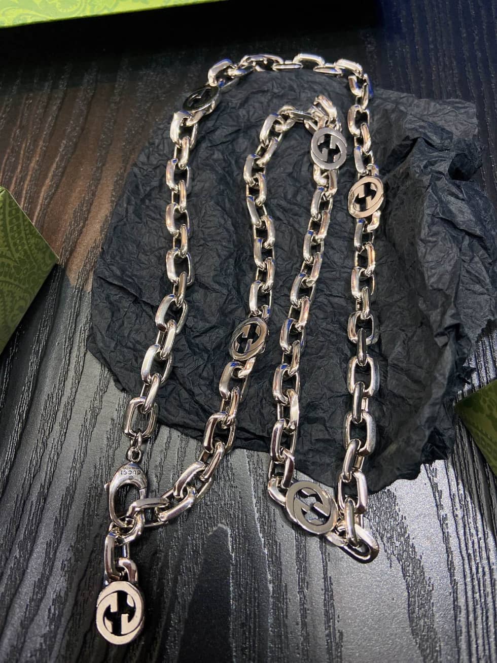 Fake Gvc*1 Logo Necklace