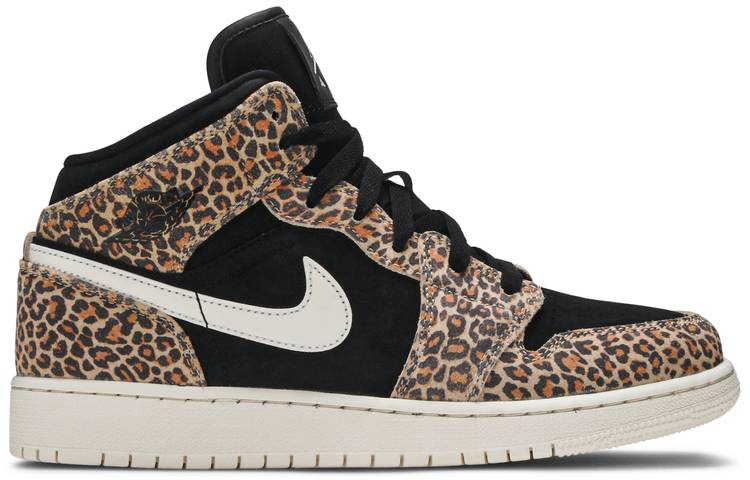 Air Jordan 1 Mid SE GS  Leopard  BQ6931-021
